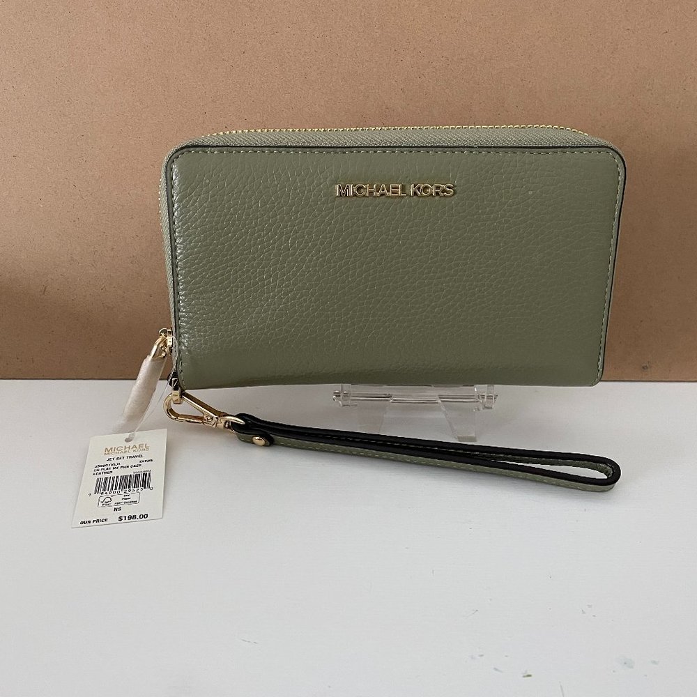 Michael Kors Pebble Leather Phone Wallet Wristlet